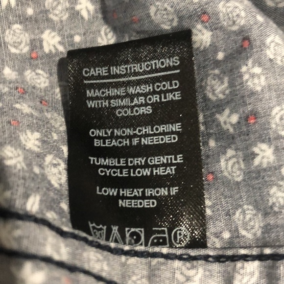 Denim & Flower Button Down Shirt - Picture 7 of 9